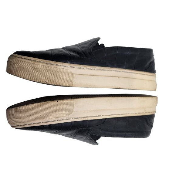 Soludos Leather Embossed Croc Bondi Platform Sneakers Black Size 10 - Picture 6 of 11